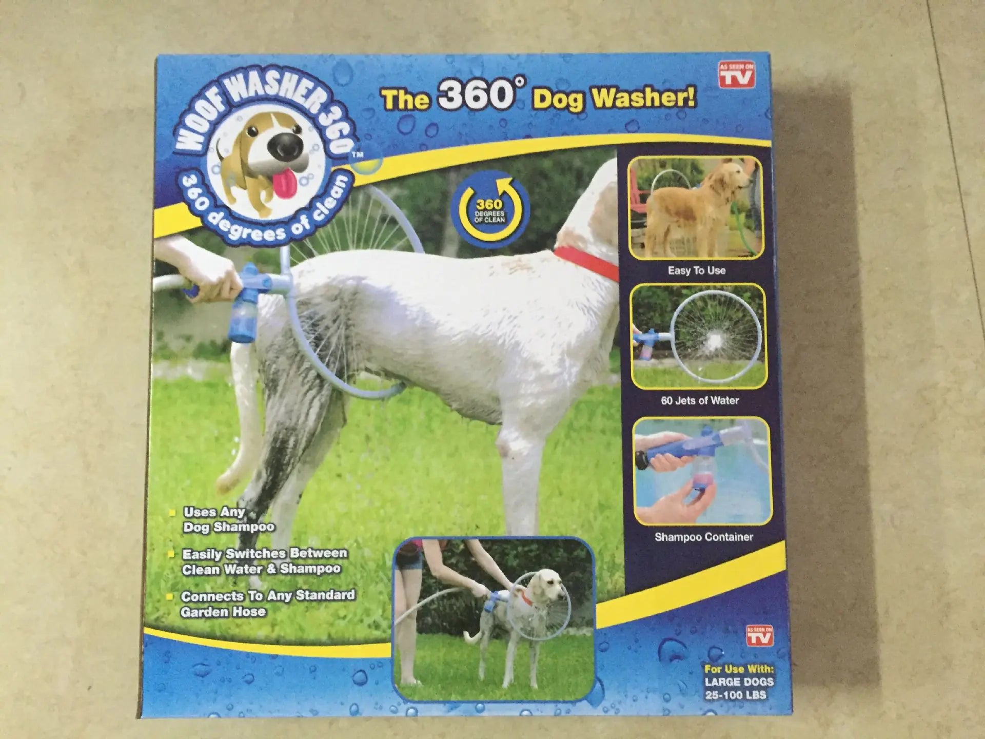 Anneau de bain pour chien avec pistolet à eau circulaire
