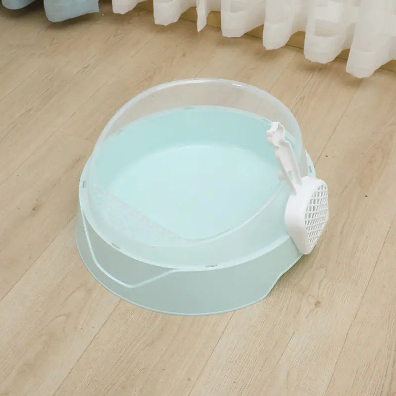 Bac à Litière pour Chat Semi-Fermé de Grande Taille avec Pelle