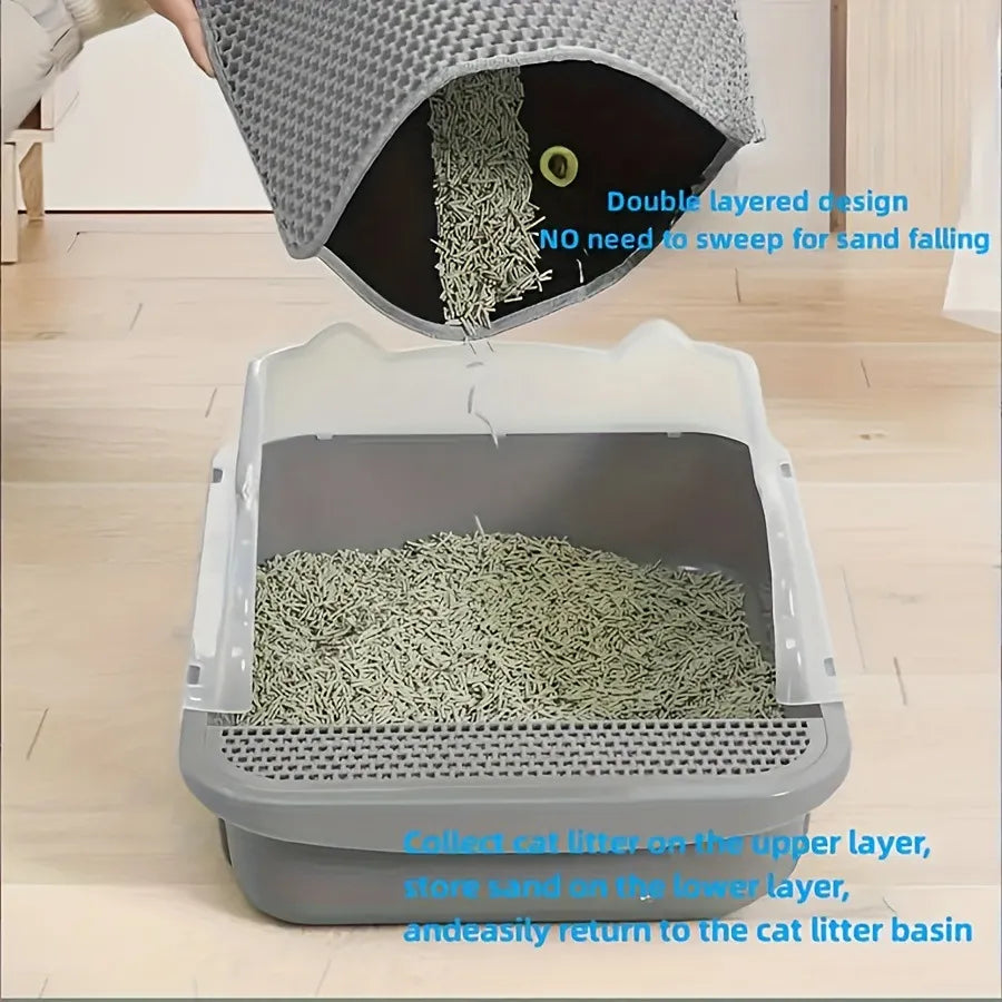Tapis Litière Chat EVA Double Couche - Anti-Salissure