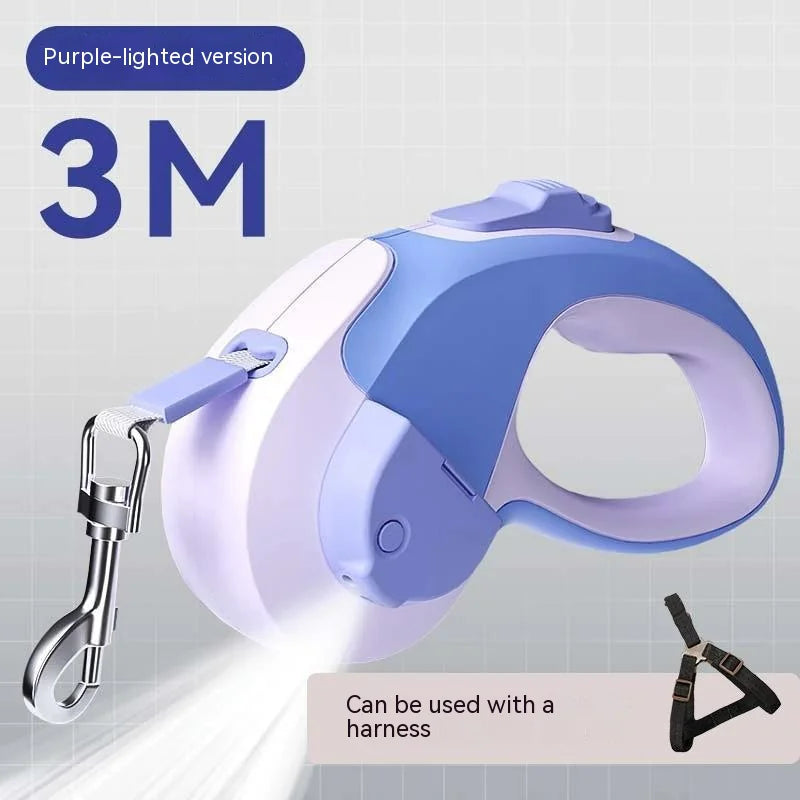 Laisse Rétractable LED pour Chien - Sécurité Nocturne