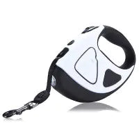 Laisse rétractable automatique pour chien avec lumière LED et corde en fibre