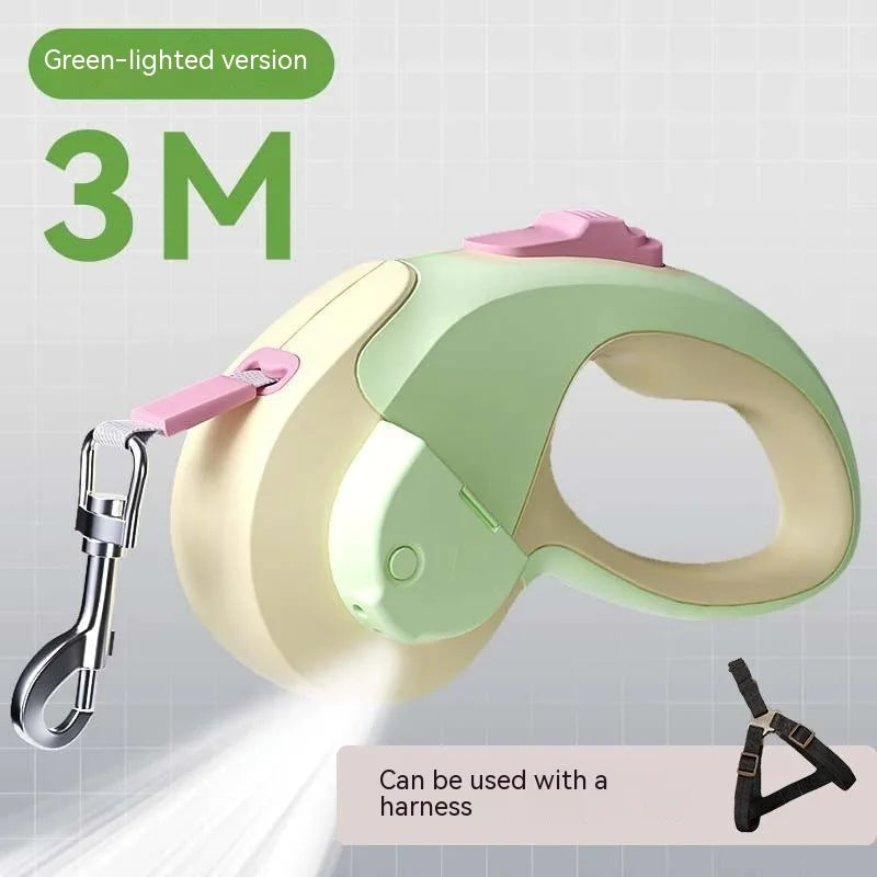 Laisse Rétractable LED pour Chien - Sécurité Nocturne