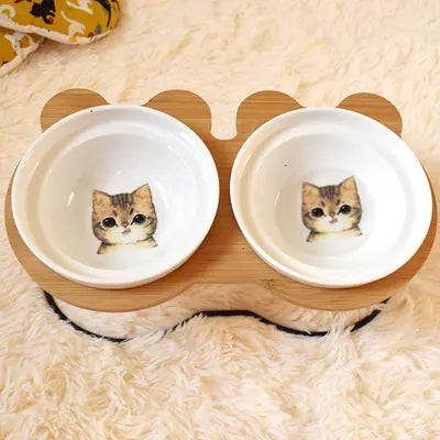 Support de Bol Protecteur de Colonne pour Nourriture et Eau de Chat