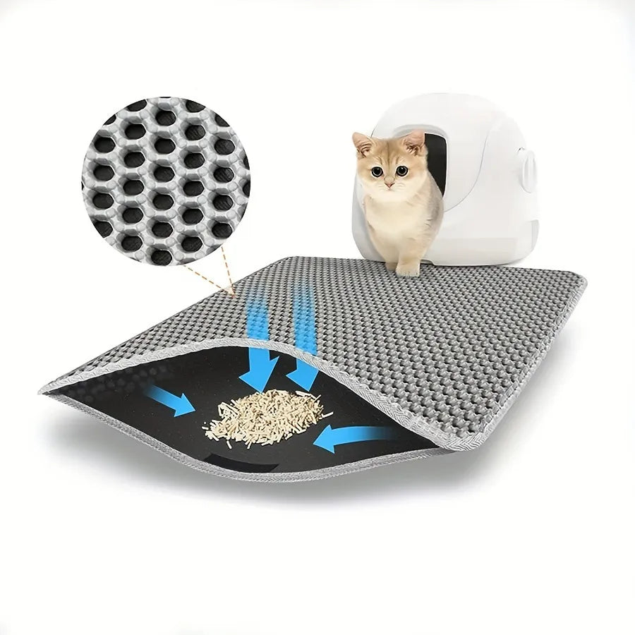 Tapis Litière Chat EVA Double Couche - Anti-Salissure