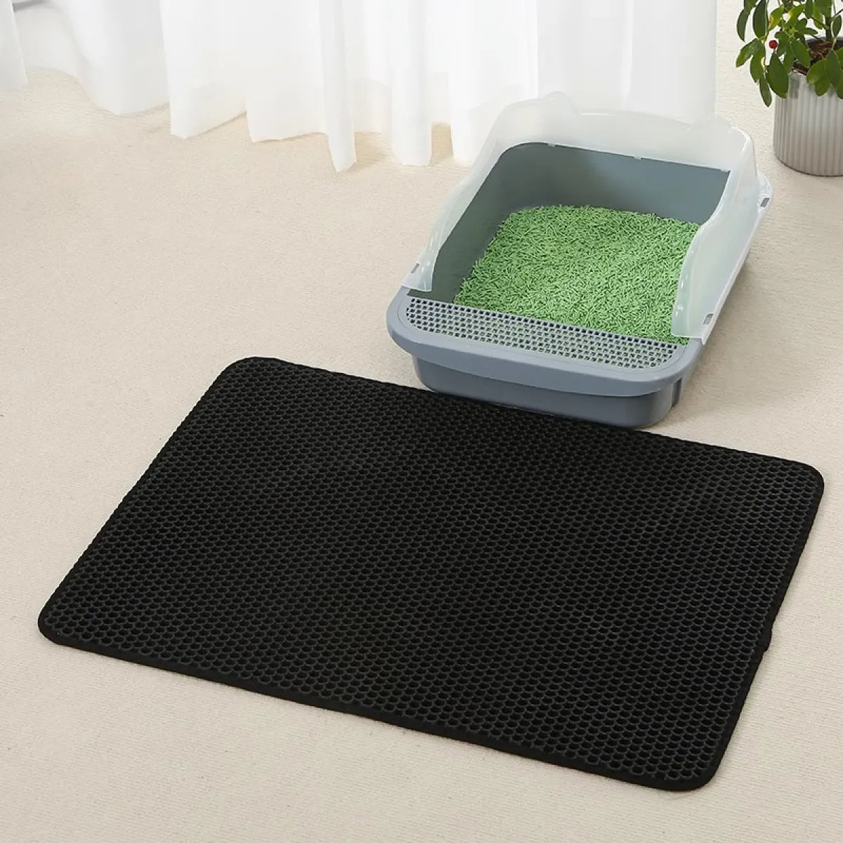 Tapis Litière Chat EVA Double Couche - Anti-Salissure